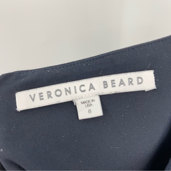 Veronica Beard 8 Scuba Navy Pant Zip back Blue 0028 Ponte Pants cropped career - Picture 6 of 8